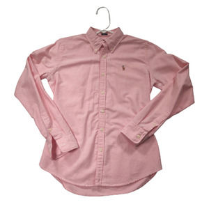 Ralph Lauren Pink Slim Fit Button Down Shirt Womens Size 6